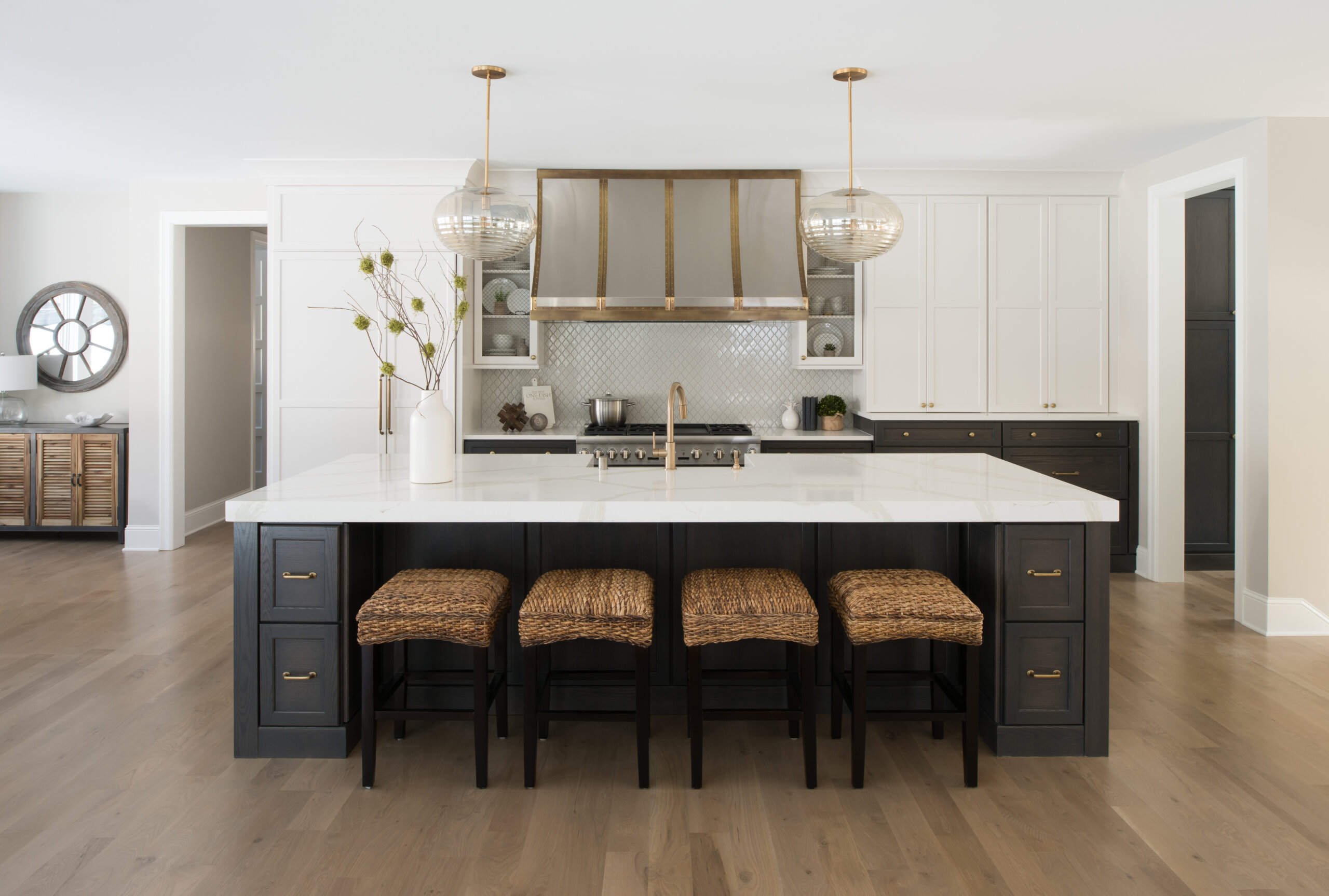 A stunning new construction home with two-toned cabinets. I love my Dura Supreme Cabinetry and new kitchen!